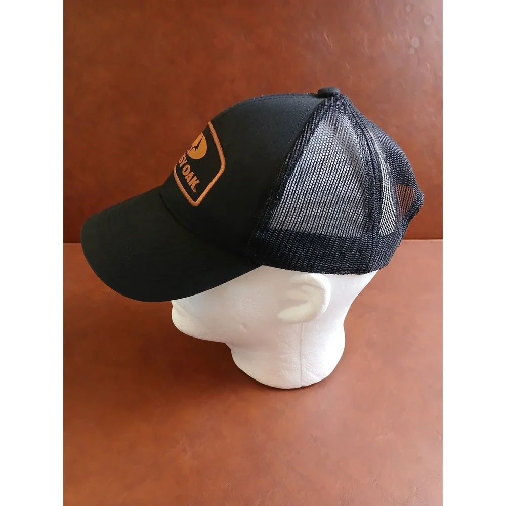 Mossy Oak Black Trucker Hat Gold Embroidered Logo Patch Snapback Mesh Cap‎ OSFM